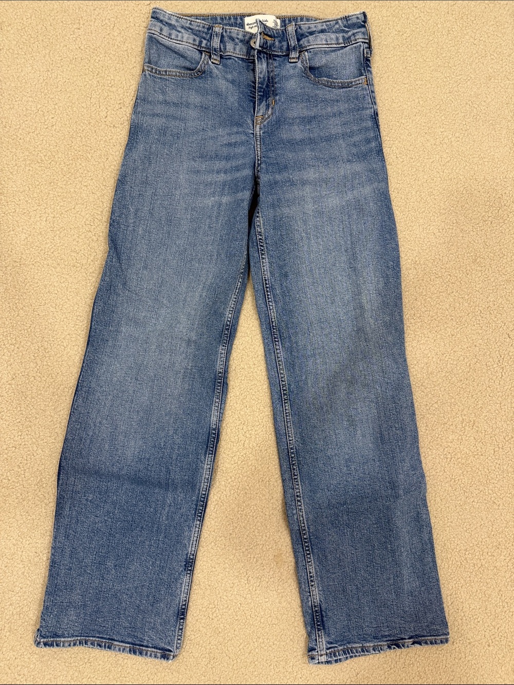 abercrombie kids light blue high rise wide leg jeans
